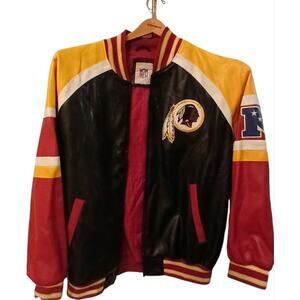 Pre-Loved Men's Leather Washington Redskins Varsity Jacket. Size 2x. NFL. $145.